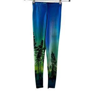 BlackMilk Northern Lights Leggings Full Length Stretch Elastic Waist Size XS